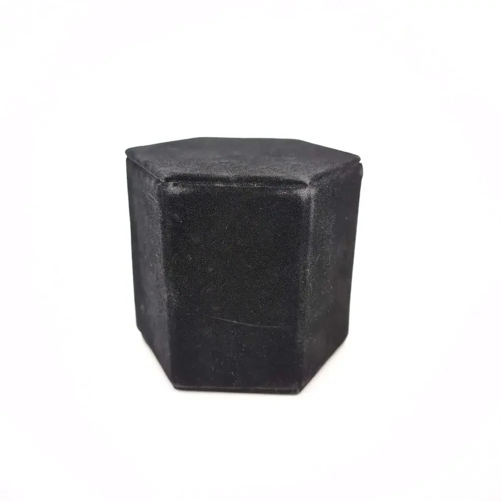 Black Velvet Hexagon Jewelry Display Ring Earrings Pendant Necklace Riser - GUC